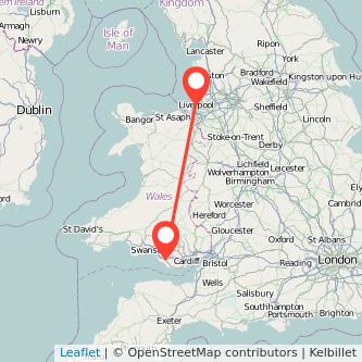Liverpool Bridgend bus map