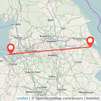 Liverpool Grimsby train map