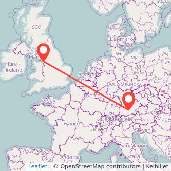 Liverpool Munich train map