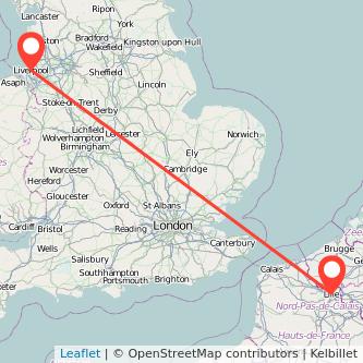 Liverpool Lille train map