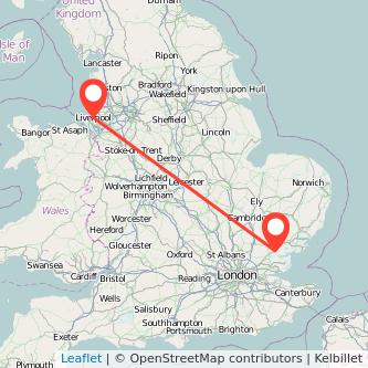 Liverpool Witham train map