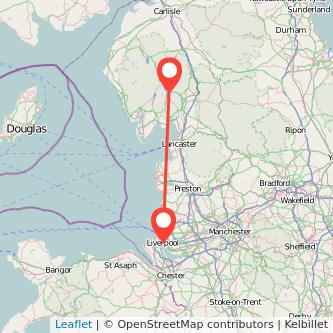 Liverpool Windermere train map