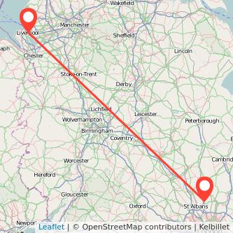 Liverpool Welwyn Garden City train map