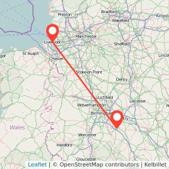 Liverpool Warwick train map