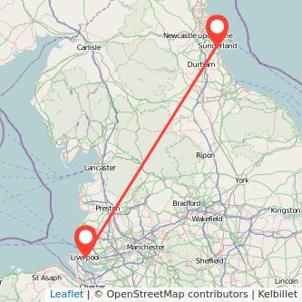 Liverpool Sunderland train map