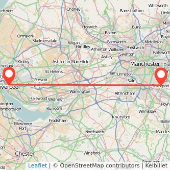 Liverpool Stockport train map