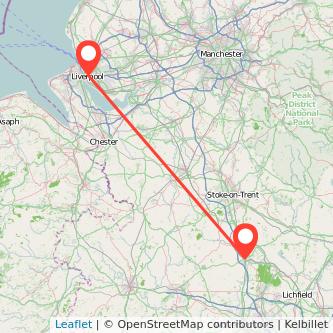 Liverpool Stafford train map