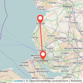 Liverpool Southport bus map