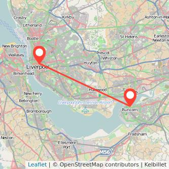 Liverpool Runcorn bus map