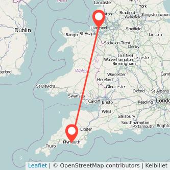 Liverpool Plymouth train map