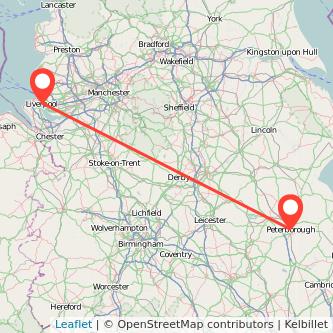 Liverpool Peterborough train map