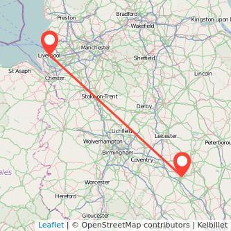 Liverpool Northampton train map