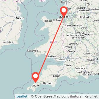 Liverpool Newquay train map