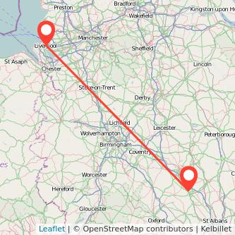 Liverpool Milton Keynes train map