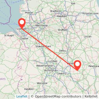 Liverpool Market Harborough train map