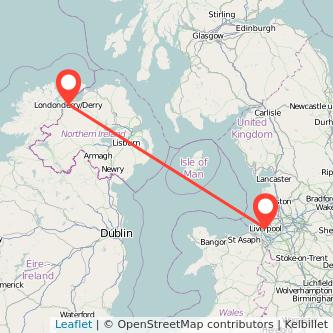 Liverpool Derry flight map