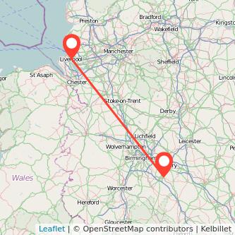 Liverpool Leamington train map