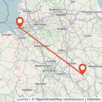 Liverpool Kettering train map