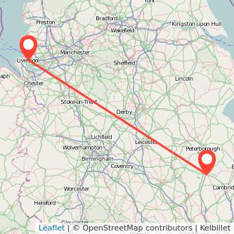 Liverpool Huntingdon train map