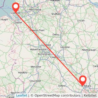 Liverpool Hemel Hempstead train map