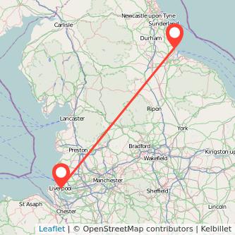 Liverpool Hartlepool train map