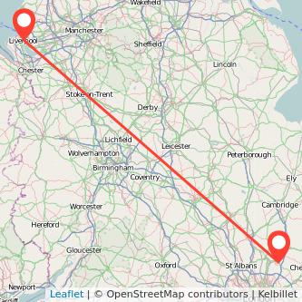 Liverpool Harlow train map