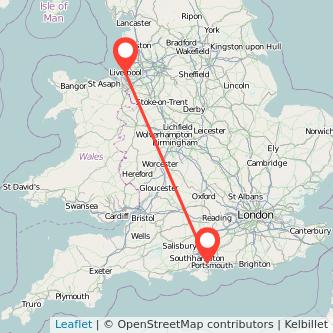 Liverpool Fareham train map