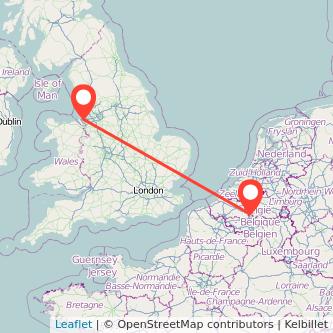 Liverpool Brussels train map