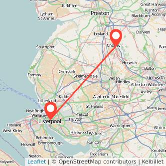 Liverpool Chorley train map