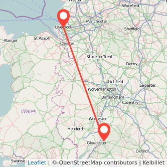 Liverpool Cheltenham train map