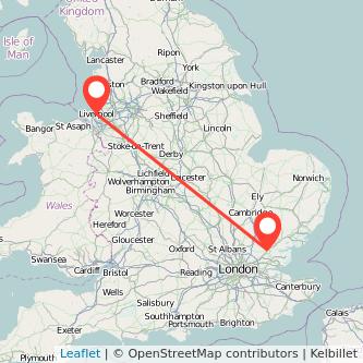 Liverpool Chelmsford train map