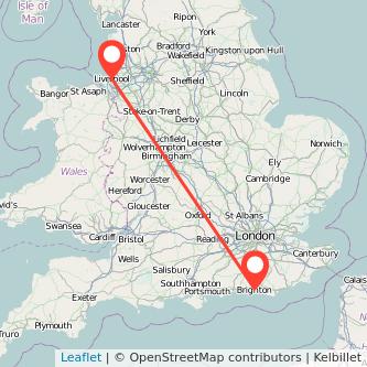 Liverpool Brighton train map