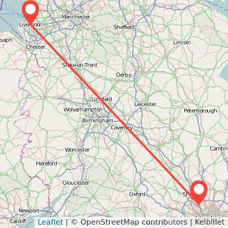 Liverpool Borehamwood train map