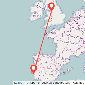 Liverpool Lisbon flight map