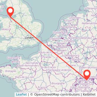 Liverpool Zurich train map