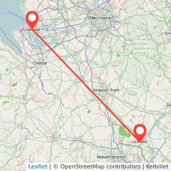 Lichfield Liverpool train map