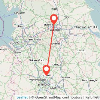 Lichfield Leeds train map
