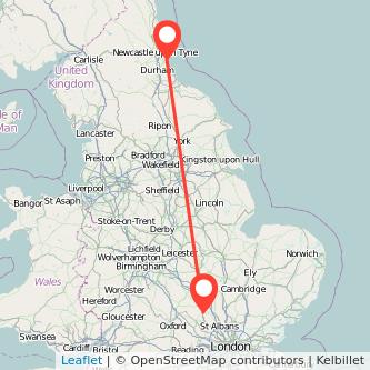 Leighton Buzzard Sunderland bus map