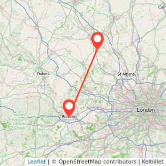 Leighton Buzzard Reading bus map