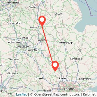 Leighton Buzzard Nottingham train map