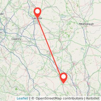 Leighton Buzzard Leicester bus map