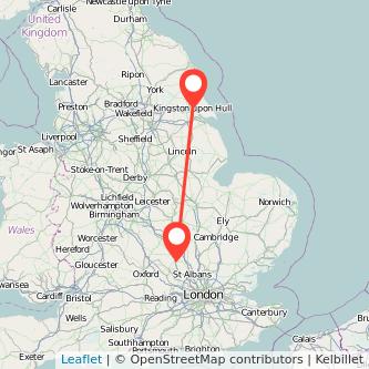 Leighton Buzzard Hull train map