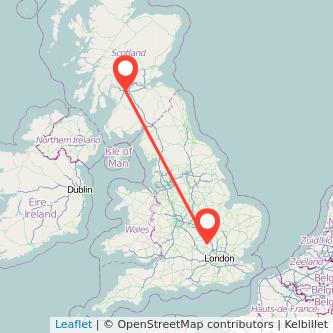 Leighton Buzzard Glasgow train map