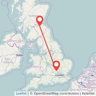 Leighton Buzzard Edinburgh train map