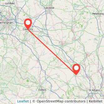 Leighton Buzzard Coventry train map