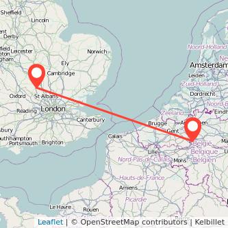 Leighton Buzzard Brussels train map