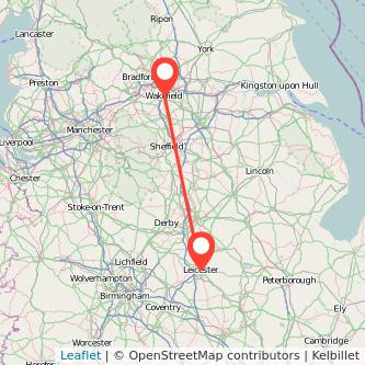 Leicester Wakefield train map