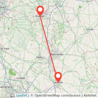 Leicester Sheffield bus map