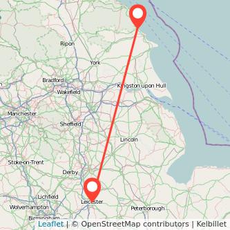 Leicester Scarborough train map