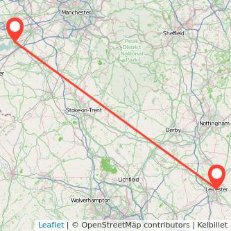 Leicester Runcorn train map